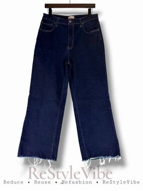 OLIVER LOGAN Women’s Size 30 Denim Jeans High Rise Wide Leg Style Crop Stretch